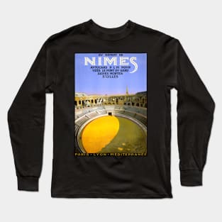 Vintage Travel Poster Nimes France Long Sleeve T-Shirt